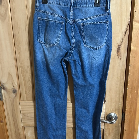 S.O.N.G Timeless Fit Embroidered Blue Jeans with Palm Tree and Sun Design - Picture 5 of 6